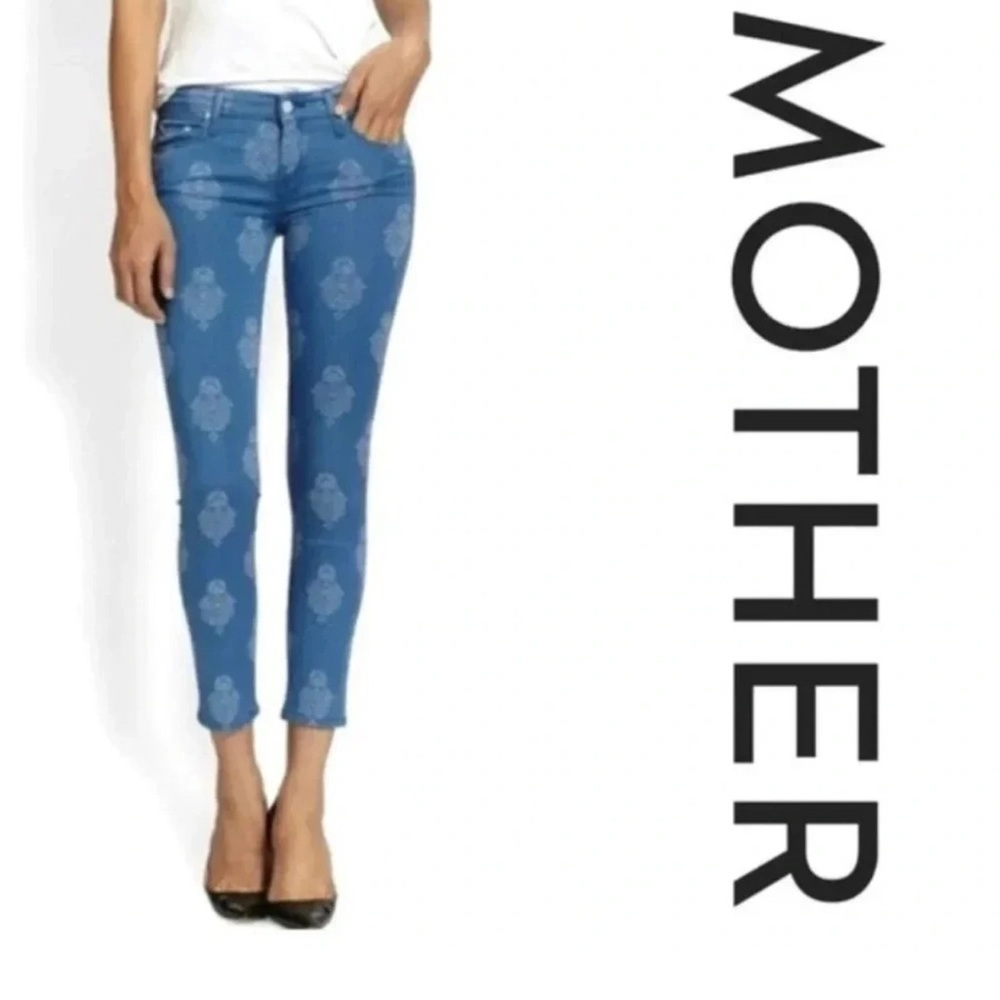 MOTHER Blue Ankle Cropped Pants